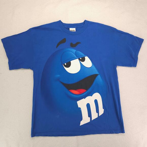 M&Ms Graphic Casual Short Sleeve Crew Neck T Shirt Mens Size Extra Large XL Blue - Picture 2 of 9
